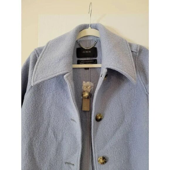 J. Crew Lady coat in Italian boiled wool, Blue Sz 0 - Picture 5 of 10